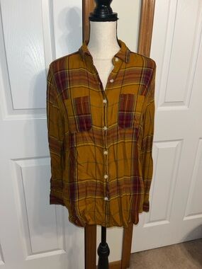 Mossimo Supply Co Plaid Button Up Top